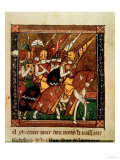 Knights on Horseback, an Illuminated Page from the Crusades of Godefroy De Bouillon Giclee Print