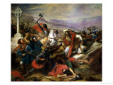 The Battle of Poitiers, 25th October 732, Won by Charles Martel (688-741) 1837 Reproduction procédé giclée par Charles Auguste Steuben