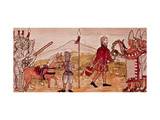 The Tlaxcalan Suing for Peace with Hernando Cortes (1485-1547) (Manuscript) Giclee Print by Diego Duran