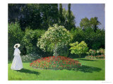 Woman in a Garden, 1867 reproduction procédé giclée par Claude Monet