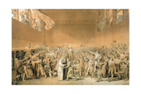The Oath of the Tennis Court, 20 June 1789, 1791 (Grisaille Sketch) reproduction procédé giclée par Jacques-Louis David