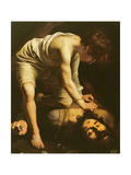 David Victorious over Goliath, circa 1600 Giclée-Druck von Caravaggio 
