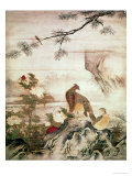 Pheasants and Peonies Giclee Print by Kano Motonobu