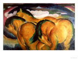 Little Yellow Horses, 1912 Giclee Print by Franz Marc