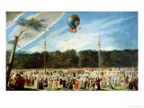 The Ascent of the Montgolfier Balloon at Aranjuez, circa 1764 Giclee Print by Antonio Carnicero