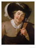 Portrait of a Man Holding a Wine Glass Giclee-trykk av Jan Harmensz. Bylert