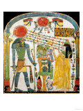 Stele of the Lady Taperet Before Re-Horakhty, circa 1000 BC (Stuccoed & Painted Wood) Giclee Print