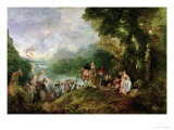 Embarkation for Cythera, 1717 Giclee Print by Jean Antoine Watteau