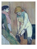 Woman Putting on Her Stocking, or Woman of the House, C.1894 (Oil on Card) Giclee Print by Henri de Toulouse-Lautrec