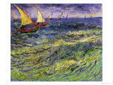 Seascape at Saintes-Maries (View of Mediterranean) 1888  Lámina giclée por Vincent van Gogh