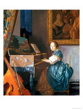 A Young Lady Seated at a Virginal, circa 1670 Giclee Print by Jan Vermeer