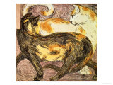 Two Cats Giclée-Druck von Franz Marc