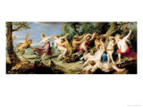 Diana and Her Nymphs Surprised by Fauns, 1638-40 Reproduction procédé giclée par Peter Paul Rubens