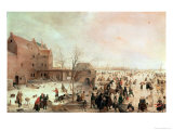 A Scene on the Ice Near a Town, circa 1615 reproduction procédé giclée par Hendrik Avercamp