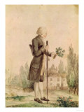 Jean-Jacques Rousseau (1712-78) Gathering Herbs at Ermenonville Giclee Print
