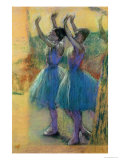 Two Blue Dancers reproduction procédé giclée par Edgar Degas