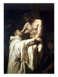 Christ Embracing St. Bernard Reproduction procédé giclée par Francisco Ribalta
