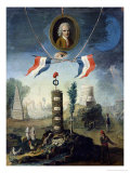 An Allegory of the Revolution with a Portrait Medallion of Jean-Jacques Rousseau (1712-78) 1794 Giclee Print by Nicolas Henry Jeaurat de Bertry