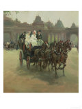 Carriages at Hyde Park Giclee Print by Albert Ludovici