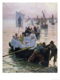 The Arrival of the Procession of St. Anne from Fouesnant to Concarneau, 1887  Lámina giclée por Alfred Guillou