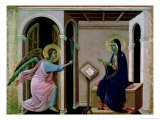 Angel Announcing the Death of Our Lord to Mary Giclée-tryk af Duccio di Buoninsegna