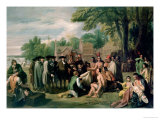 William Penn's Treaty with the Indians in November 1683, Painted 1771-72 reproduction procédé giclée par Benjamin West
