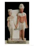 Statuette of Amenophis IV (Akhenaten) and Nefertiti, from Tell el-Amarna, Amarna Period New Kingdom Lámina giclée Statuette of Amenophis IV (Akhenaten) and Nefertiti, from Tell el-Amarna, Amarna Period New Kingdom Lámina giclée
