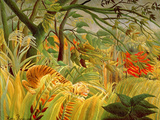 Tiger in a Tropical Storm (Surprised!) 1891 (Oil on Canvas) Giclee Print by Henri J.F. Rousseau