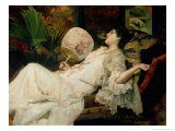 Young Woman Smoking, 1894 reproduction procédé giclée par Francisco Masriera y Manovens