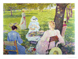 Family in the Orchard, 1890 Giclee Print by Théo van Rysselberghe