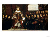 Henry VIII Handing over a Charter to Thomas Vicary, 1541 reproduction procédé giclée