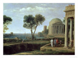 Landscape with Aeneas at Delos, 1672 reproduction procédé giclée par Claude Lorrain