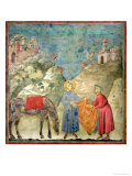 St. Francis Gives His Coat to a Stranger, 1296-97 Giclée-Druck von Giotto di Bondone 