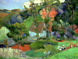 Paysage à Pont-Aven, 1888 Reproduction procédé giclée par Paul Gauguin