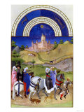 August: Hawking, by the Limbourg Brothers (Facsimile Manuscript) Giclee Print