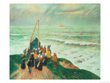 Waiting for the Return of the Fishermen in Brittany, 1894 reproduction procédé giclée par Henry Moret