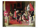 King Philip V (1683-1746) of Spain Making Marshal James Fitzjames (1670-1734) reproduction procédé giclée par Jean-Auguste-Dominique Ingres