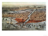 Chicago as it Was, circa 1880 Giclee Print by Currier & Ives 