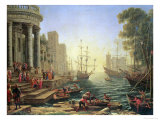 Seaport with the Embarkation of St. Ursula Giclee Print by Claude Lorrain