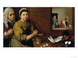 Kitchen Scene with Christ in the House of Martha and Mary, circa 1618 reproduction procédé giclée par Diego Velázquez