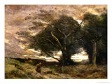 Gust of Wind, 1866 Giclee Print by Jean-Baptiste-Camille Corot