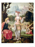 Ruth and Naomi in the Field of Boaz, circa 1530-40 reproduction procédé giclée par Jan van Scorel