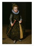 Portrait of a Four-Year Old Boy with Club and Ball, 1611 Giclee Print by Paulus Moreelse