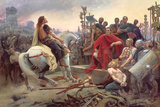 Vercingetorix Throws Down His Arms at the Feet of Julius Caesar, 1899 Giclée-Druck von Lionel Noel Royer