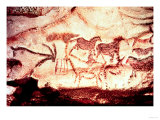 Cave Painting of Horses and Deer, circa 15000 BC Giclee Print
