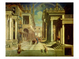 Emperor Augustus and the Sibyl, 1535 reproduction procédé giclée par Paris Bordone