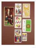 Vi the Lovers, Seven Tarot Cards from Different Packs Giclee Print Vi the Lovers, Seven Tarot Cards from Different Packs Giclee Print