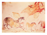 Rock Painting of Horses, C.17000 BC (Cave Painting) Giclee Print by  Prehistoric