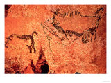Rock Painting of a Hunting Scene, circa 17000 BC Giclee Print