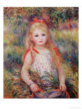 Little Girl Carrying Flowers, or the Little Gleaner, 1888 Reproduction procédé giclée par Pierre-Auguste Renoir